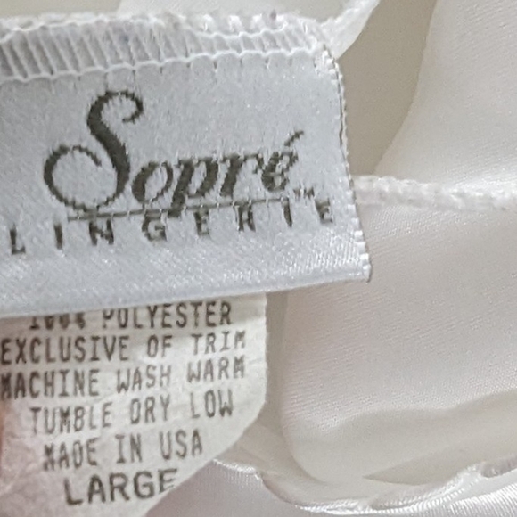 VTG White Lace Trim Satin Teddy Cinch Waist Romper - Picture 6 of 10